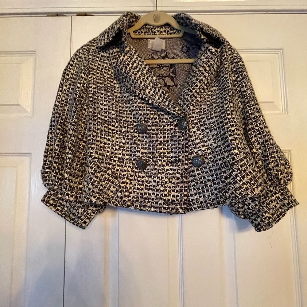 Silver and black jacket